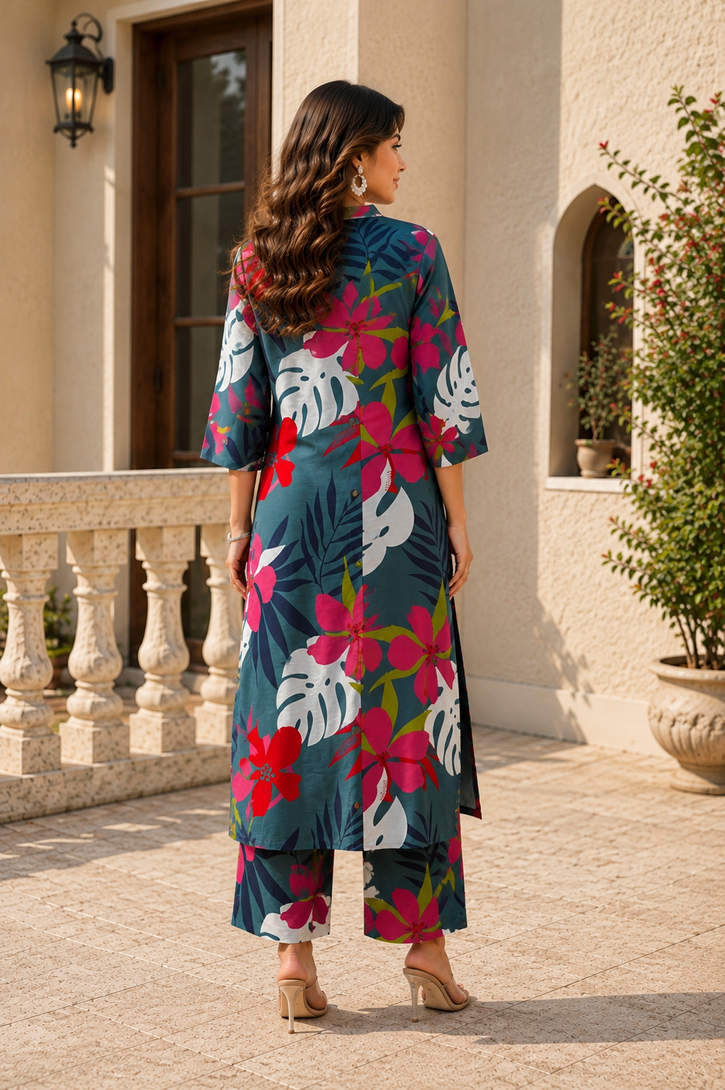 Stylish Tropical Floral Cotton Co-Ord Set