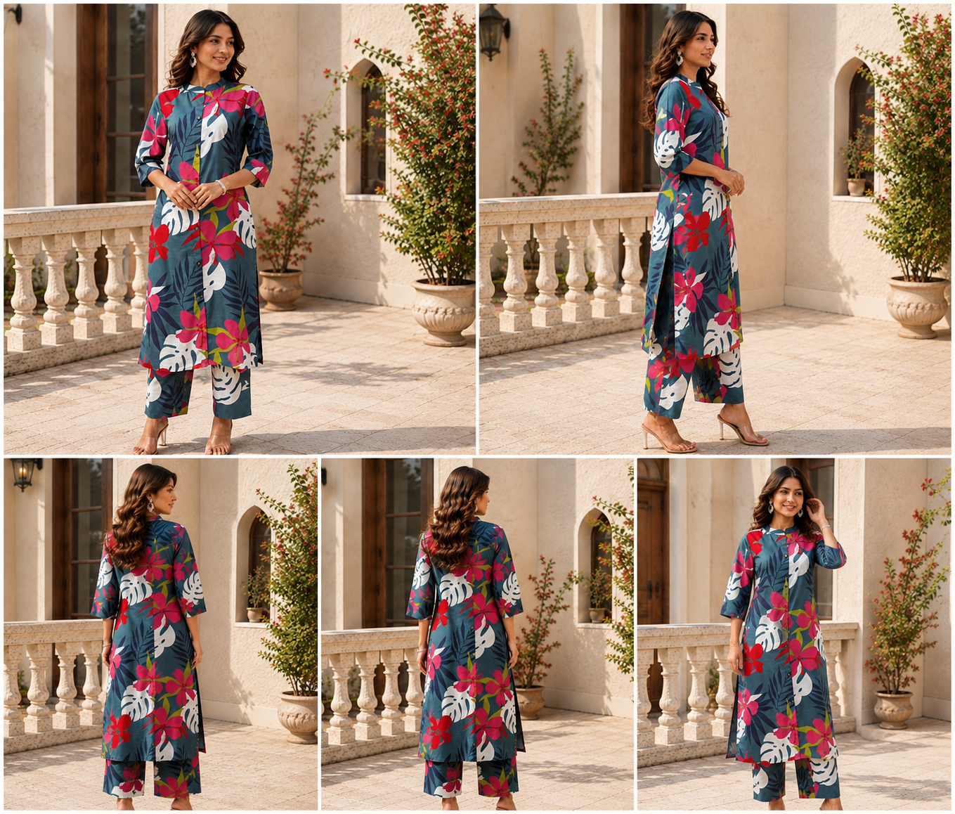 Stylish Tropical Floral Cotton Co-Ord Set