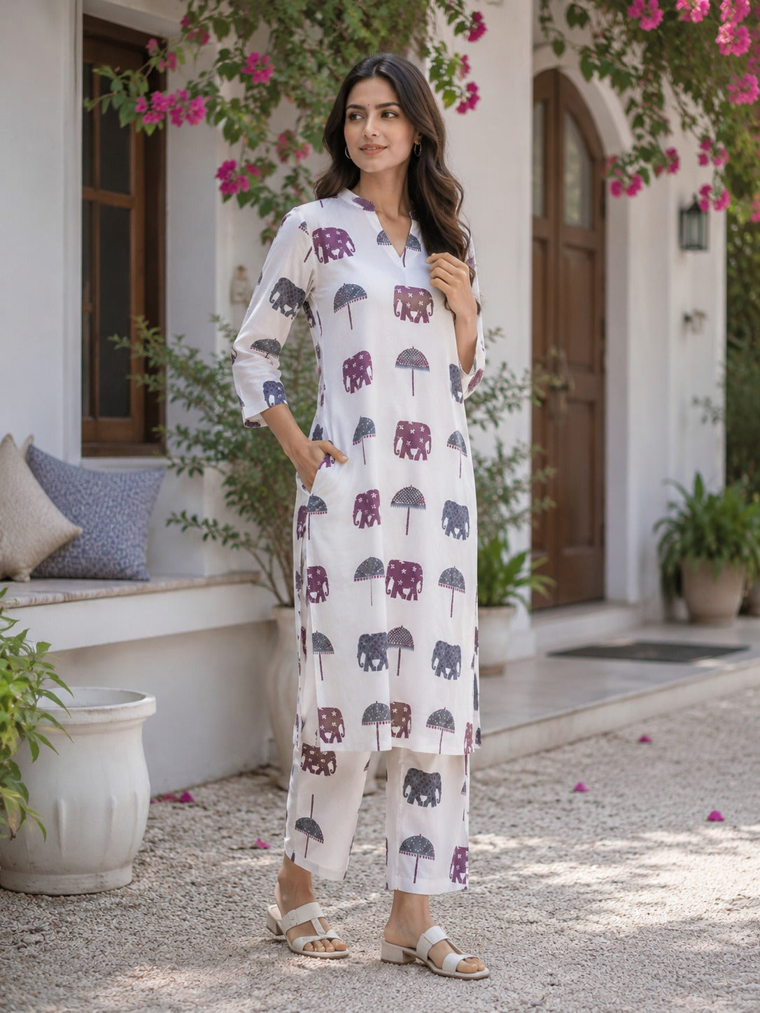 Women's Printed Co-Ord Set – Stylish Shirt & Pants Two-Piece Outfit