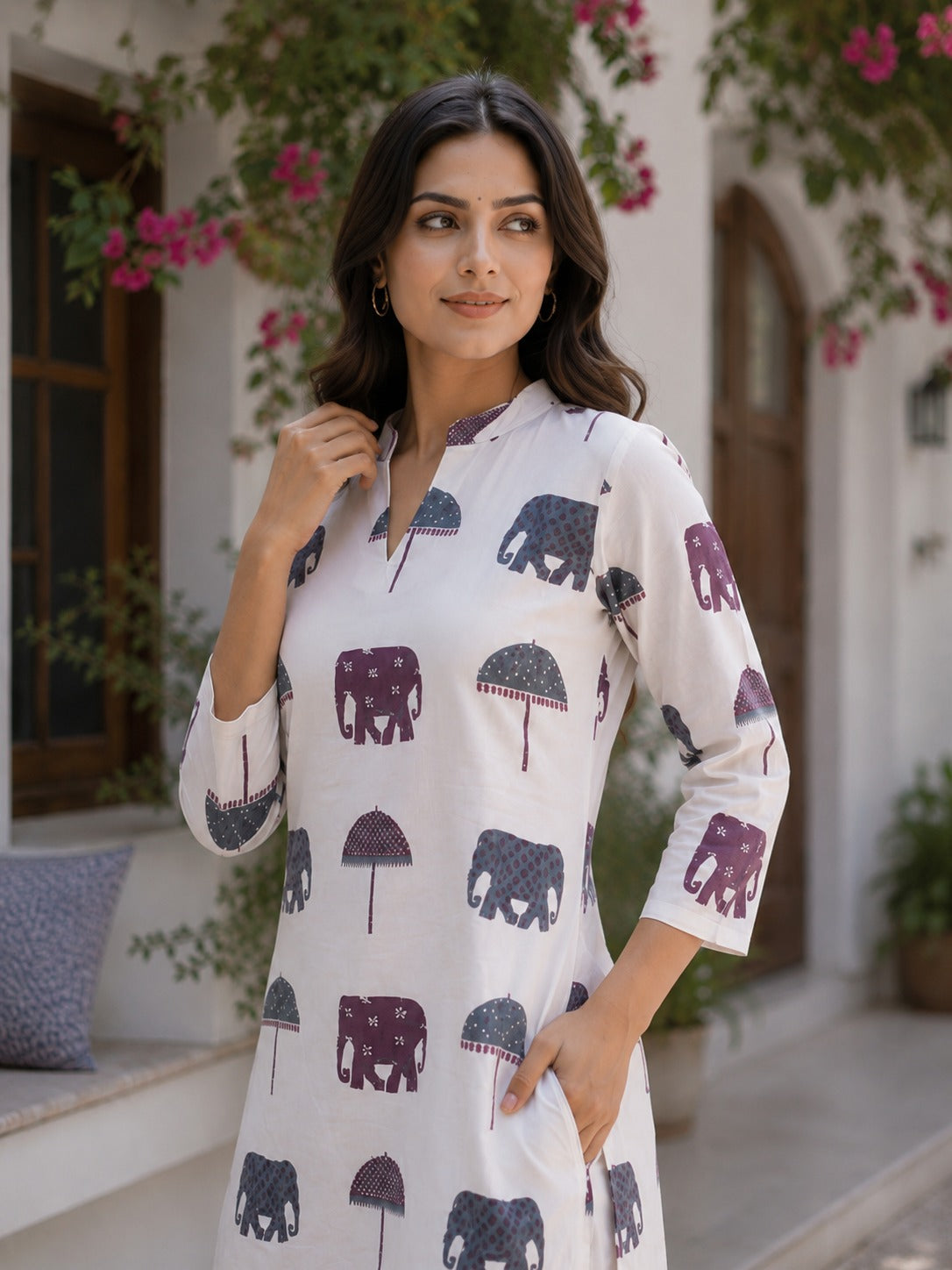 Women's Printed Co-Ord Set – Stylish Shirt & Pants Two-Piece Outfit