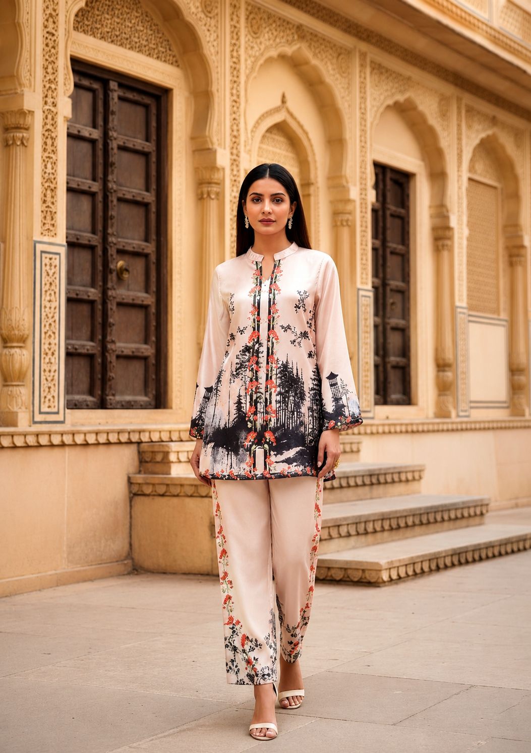 Women's Luxury Designer Co-Ord Set | Digital Print Kurta Pant Set | Trendy Fashion Wear